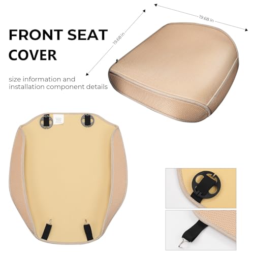 2pcs All-Season Car Seat Wraps Khaki - Breathable Car Seat Covers with Anti Slip Bottom - Durable Auto Seat Cushions Universal Fit for Vehicles Cars SUV Trucks Front Seats - color: Front Seat Covers Khaki