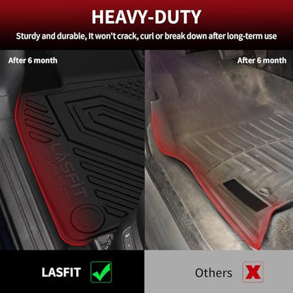 LASFIT Floor Mats & Backrest Mats & Trunk Mat for Mazda CX5 2017-2025 All Weather TPE Custom Fit Floor Liners Car Mats Accessories, Include 1st & 2nd Row & Seatback & Cargo Mats, Black