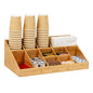 Mind Reader Cup and Condiment Station, Countertop Org, Coffee Bar, Rayon from Bamboo Cup, 18.125"L x 9.5"W x 6.5"H, Brown - color: Brown