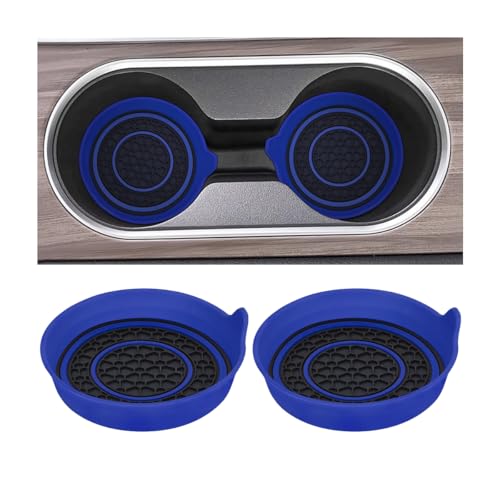 Mandark Car Cup Holder Coaster, 2.75 Inch Non-Slip Vehicle Cup Holder Insert Mats, Dustproof Automotive Interior Console Cup Insulated Pads Accessories, Universal for SUV, Sedan, Truck (Blue) - color: Blue