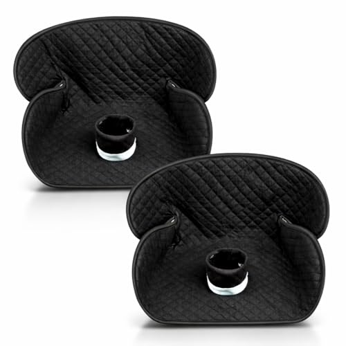 Potty Training Car Seat Protector, 2 Pack Waterproof Piddle Pads Carseat, 100% Leak-Proof Machine Washable Car Seat Liner, Non-Slip Crash-Test Approved Cover for Toddlers (Black) - color: Black