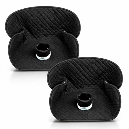 Potty Training Car Seat Protector, 2 Pack Waterproof Piddle Pads Carseat, 100% Leak-Proof Machine Washable Car Seat Liner, Non-Slip Crash-Test Approved Cover for Toddlers (Black) - color: Black