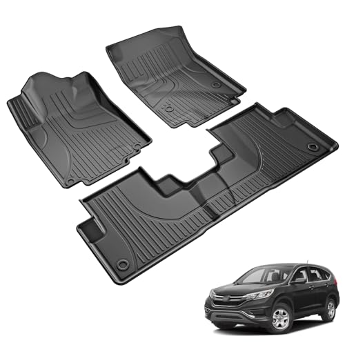 TTX LIGHTING Floor Mats for Honda CR-V CRV 2012 2013 2014 2015 2016 LX, SE & EX Include Front and Rear Row Liner Automotive Floor Mats All Weather Protection Mat Black - color: for Honda CR-V | 2012-2016 | Floor Mats