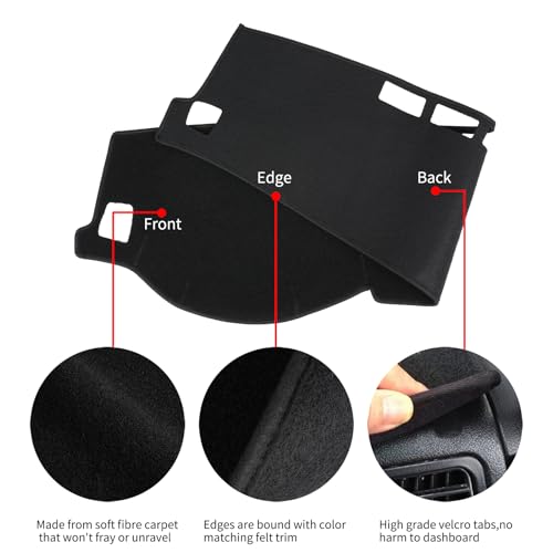 Dashboard Cover Dash Cover Mat Pad Custom Fit for Lexus ES300 ES330 2002 2003 2004 2005 2006(Black) - color: 2002-2006 ES300 ES330 Black