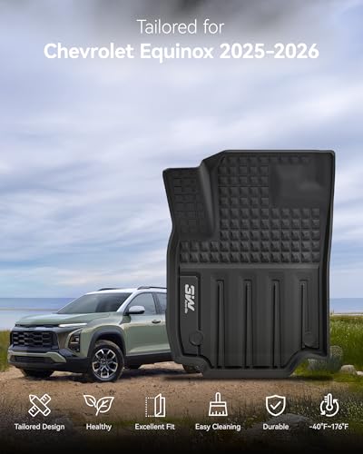 3W Floor Mats & Cargo Liner & Seat Back Mat 2025-2026 for Chevrolet Chevy Equinox/GMC Terrain (Not for Equinox EV), All Weather TPE Custom Fit Floor Mats, Car Mats Full Set for Equinox/Terrain - size: Equinox 25-26 Full Set