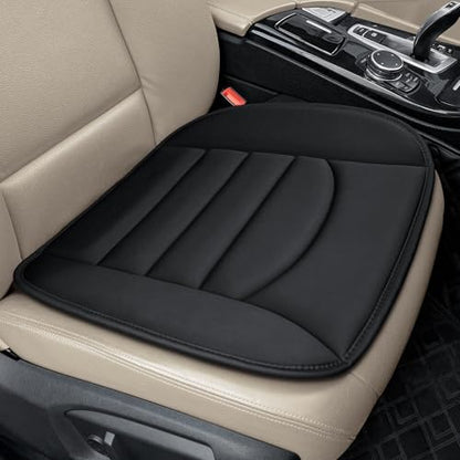 BOPUOVRE Memory Foam Car Seat Cushion with Breathable Fabric & Non-Slip Gel, Universal Fit for Car Truck Office Home 19.6x18x1.2 Black - size: Base