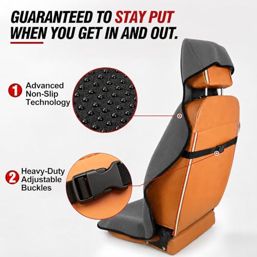 600g Ultra-Thick Car Seat Cover Towel,Heavy-Duty Absorbent Terry Cloth Sweat Protector for Gym,Beach&Athletes,Eco-Friendly Universal Fit for Sedans,SUV&Trucks,Non-Slip Machine Washable-Gray