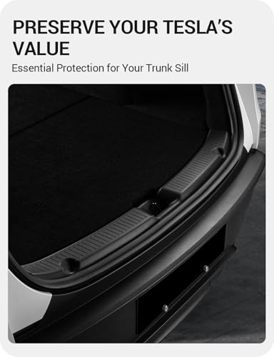 BASENOR Rear Bumper Guard for 2025 2026 Tesla Model Y Juniper, Full Edge Coverage TPE Trunk Sill Protector, Anti-Scratch Shield for Dogs & Cargo Model Y Juniper (Premium & Performance) OEM Look - size: 2025 2026 Model Y Juniper