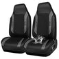 CAR PASS High Back Car Seat Cover Two Front Seats, Sporty Carbon Fiber 3D Waterproof Oxford Luxury Leather All Weather Bucket Seat Cover, Airbag Compatible Universal Fit Car Suv Sedan Truck Black Gray - color: Black and Gray