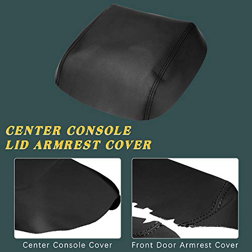 A ABIGAIL Center Console Armrest Cover Replacement for 2009 2010 2011 2012 2013 2014 2015 Honda Pilot Auto Leather Suture Console Lid Cover Replacement (Black) - color: Black, size: Front & Center