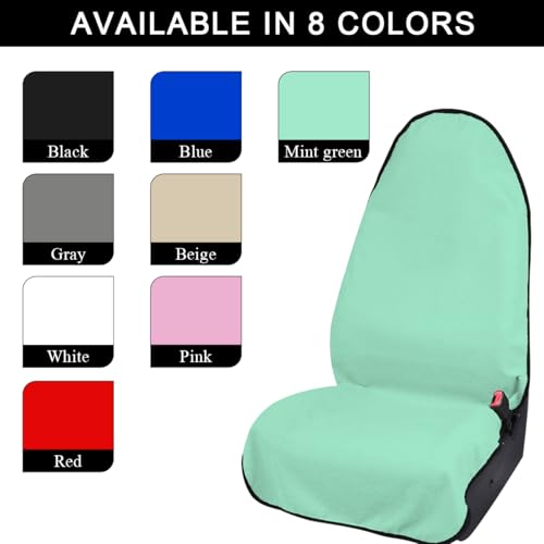 DXNQ 2PCS Car Towel Seat Cover, Waterproof Sweating Non-Slip Premium Soft Towel Carseat Protector, Universal Machine Washable Car Truck SUV Front Seat Cover for Gym Workout Beach Hiking (Mint Green) - color: Mint Green, 2pcs, Front