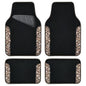 CAR PASS Bling Diamond Car Floor Mats, Shining Rhinestone Carpet Sparkly Glitter Crystal with Anti-Slip PVC Heel Pad Waterproof Universal Fit Automotive SUV,Sedan,Van,Cute Girl Women,4pcs Gold Leopard - color: Gold Leopard