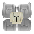SecosAutoparts Driver & Passenger Bottom & Top Lean Back & Driver Foam Cushion Leather Seat Cover Light Gray # 922 fit for Chevy GMC Tahoe Suburban Avalanche Yukon Silverado Sierra 2003 2004 2005 2006