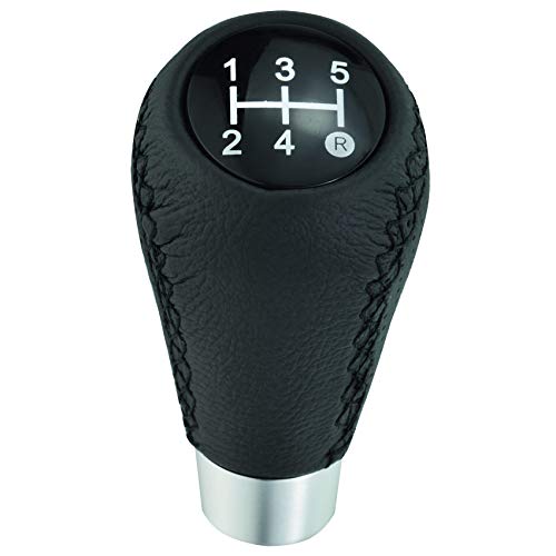 Shifter Knob 5 Speed Leather Car Gear Stick Shifting Knobs Shift Lever for Most Manual Transmission Vehicle Truck, Black