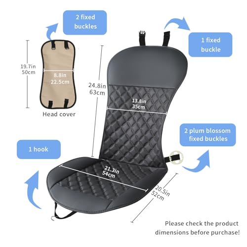2pcs Car Seat Covers,Leather Water Proof Material No Slip Soft Car Seat Protector Side not Wrapped,for Car with Airbags,Seat Covers Universal for Most Automotive,Suvs,Vans,Trucks (Black)