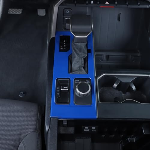 Aunginsy Central Control Gear Shift Panel Trim Cover Compatible with Toyota Tundra/Sequoia 2022-2026, Car Gear Shifter Console Anti-Scratch Panel Frame Decorative Sticker Protection ABS Accessories - color: Blue, size: With 4WD