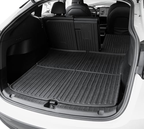 SUPER LINER Tesla Model Y Floor Mats 2021-2024 | Custom Fit All-Weather 9-Piece Set TPE Material |Full Coverage Floor Mats Back Seat Protector, Cargo Liner, Trunk & Interior Accessories - size: For Model Y 2021-2024*9pcs