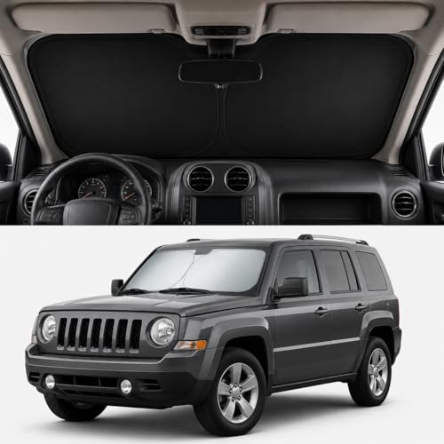 Patriot Renegade Windshield Sun Shade, Custom Fit Foldable Front Window Sunshade Visor, UV and Heat Block Interior Protector, Fits 2007–2025 Patriot and 2015–2025 Renegade - size: for Renegade 2015-2025