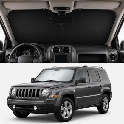 Patriot Renegade Windshield Sun Shade, Custom Fit Foldable Front Window Sunshade Visor, UV and Heat Block Interior Protector, Fits 2007–2025 Patriot and 2015–2025 Renegade - size: for Renegade 2015-2025