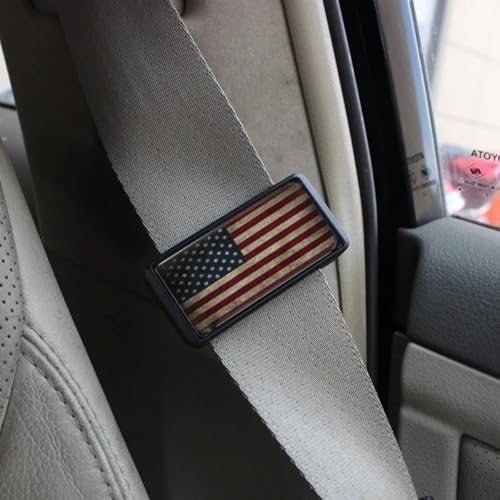 2PCS American Flag Car Seatbelt Adjuster car Universal Car Seat Belt Pads Cover for More Comfortable Driving, Seat Belt Shoulder Strap - color: Classic American Flag