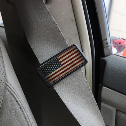 2PCS American Flag Car Seatbelt Adjuster car Universal Car Seat Belt Pads Cover for More Comfortable Driving, Seat Belt Shoulder Strap - color: Classic American Flag
