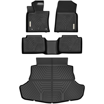 YITAMOTOR Floor Mats & Cargo Mat Fit for Toyota Camry 2018-2024, TPE All Weather Custom Fit Waterproof Anti-Slip Floor Liners for Camry (Not Fit for Hybrid or AWD), 1st, 2nd Row and Trunk Mat, Black - style: 18-24 Camry Full Mats Set