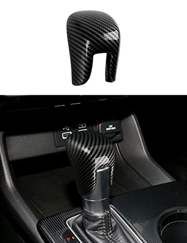 Gear Shift Knob Cover Decals for 2022-2024 Honda Civic / 2018-2024 Honda Accord / 2023-2024 Honda CRV HRV / 2023-2025 Acura Integra Accessories ABS Carbon Fiber Stickers - color: Black