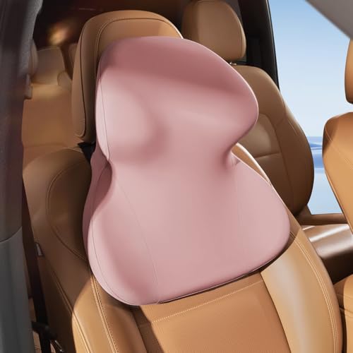 BEBAS Car Headrest Pillow, Ergonomic Neck Pillow with Memory Foam, Enlarged Surface for Head Neck Shoulder Support, Breathable Removeable Car Seat Pillow for Pain Relief(Pink, 1 Pack) - color: Pink