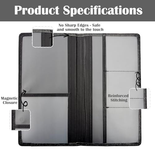 Car Registration and Insurance Holder with Magnetic Closure, Universal Document Organizer for License, Insurance Cards & Glove Box Storage (Leopard-Black) - color: Leopard-Black