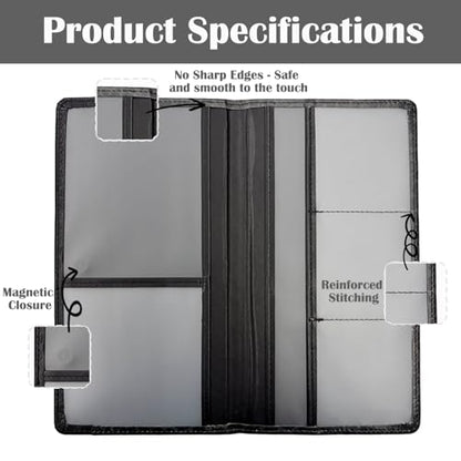 Car Registration and Insurance Holder with Magnetic Closure, Universal Document Organizer for License, Insurance Cards & Glove Box Storage (Leopard-Black) - color: Leopard-Black