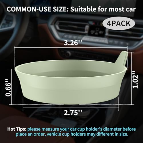 Car Cup Holder Coasters [4 Pack] Silicone Cups Mats, Automotive Universal Non-Slip Recessed Interior Accessories Desert Sage - color: 4pack-desert Sage