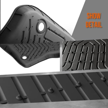 G-PLUS TPE Floor Mats Fit Ford F150 Supercab 2015-2025 (Not Fit Models Without Factory Carpet) 1st & 2nd Row Truck Accessories Cargo Liners All Weather Protection 3PCs Black Alfombras para Carro - size: 2015-2025|Fit Ford F150 Supercab|3PCS