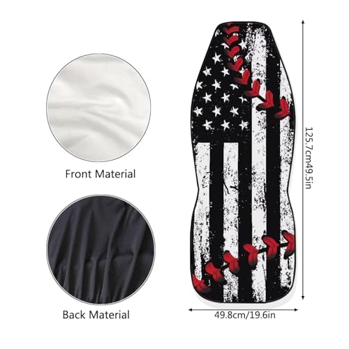 American Flag Car Front Seat Covers Baseball Stitch Car Seat Covers Set of 2 Removable Automotive Accessories Universal Fit for Cars,Sedans & SUVs - color: American Flag Baseball Stitch
