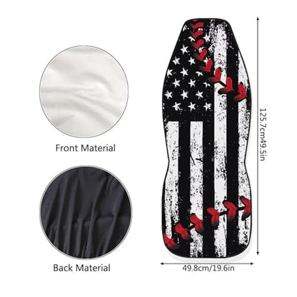 American Flag Car Front Seat Covers Baseball Stitch Car Seat Covers Set of 2 Removable Automotive Accessories Universal Fit for Cars,Sedans & SUVs - color: American Flag Baseball Stitch