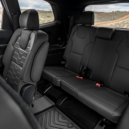 Floor Mats & Cargo Liner Fit for Hyundai Palisade 2025 2024-2020 7 Seats, All Weather TPE Custom Palisade Floor Liners, Automotive 1st & 2nd & 3rd Row Mats and Trunk Mat Car Mats Set Accessories - style: 20-25 Hyundai Palisade Full Mats Set