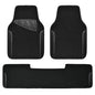 CAR PASS Waterproof Universal Faux Leather 3Pcs Car Floor Mats, Black Car Mats Fit for SUV,Vans,sedans, Trucks,Set of Vehicles Car Carpet with Driver Heel Pad and Anti-Slip Nibs Backing (Black 3Pcs) - color: Black 3pcs