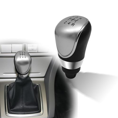 5 Speed Manual Transmission Gear Shift Knob Cover Compatible with Ford Escape Kuga Focus Fiesta mk7 2008-2013 Shifter Lever Knob Replacement Parts Silver - color: Silver, size: 5 Speed