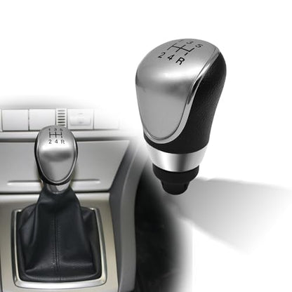 5 Speed Manual Transmission Gear Shift Knob Cover Compatible with Ford Escape Kuga Focus Fiesta mk7 2008-2013 Shifter Lever Knob Replacement Parts Silver - color: Silver, size: 5 Speed