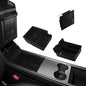 Motrobe 3PCS Tesla Model Y Model 3 Center Console Organizer Tray [Anti-Rattle Flocked] Armrest Hidden Storage Box Model Y 2021-2024 Model 3 2021-2023 Accessories [Not Fit 2024 Model 3 Highland] - size: 3PCS (For Model Y 2021-2024 & Model 3 2021-2023)
