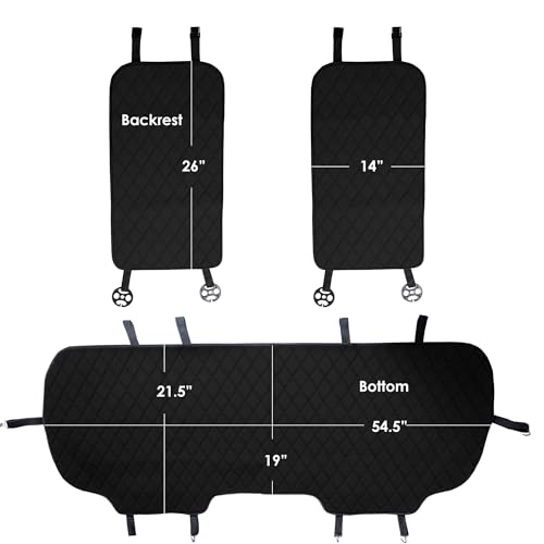 FH Group Car Seat Cushion Rear Set Black Faux Leather Automotive Seat Cushions - Universal Fit, Rear Car Seat Cushions With Non-slip Silicone Backing for SUV, Sedan, Van, Black - Rear Set - color: Black, style: Rear Set