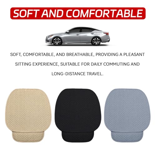 2PCS Car Seat Cushion Covers, Car Seat Cover Pad Front Bottom Protector Mat with Storage Pocket, Breathable Comfortable Auto Front Cushion Pad Mat for Most Vehicle and Office Accessories(Black)
