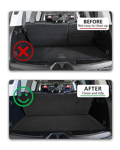 Cargo Liner Compatible with 2017-2024 Nissan Armada / 2011-2013 Infiniti QX56 / 2014-2024 Infiniti QX80 Trunk Mat Cargo Mat Back Seat Cover Protector(Backrest Mats+Trunk Mat) - size: FOR 17-24 Armada/11-13 QX56/14-24 QX80