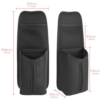 Linkidea Car Seat Side Organizer - Compatible with Yeti Rambler & Hydro Flask Bottles, Hanging Bag for Large Bottles, Black