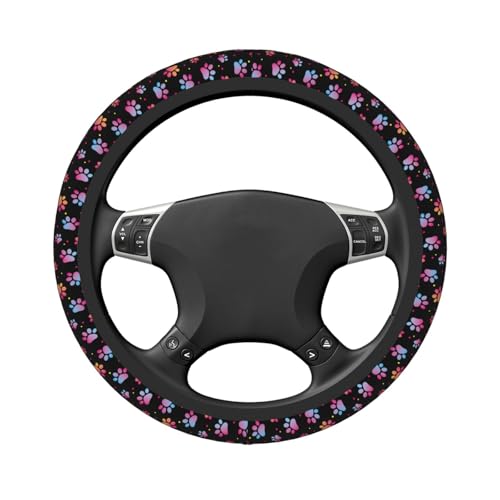 Animal Paws Elastic Steering Wheel Cover Non-Slip Breathable Steering Wheel Protector Fit Auto, SUVs, Truck - color: Animal Paws