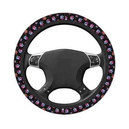 Animal Paws Elastic Steering Wheel Cover Non-Slip Breathable Steering Wheel Protector Fit Auto, SUVs, Truck - color: Animal Paws