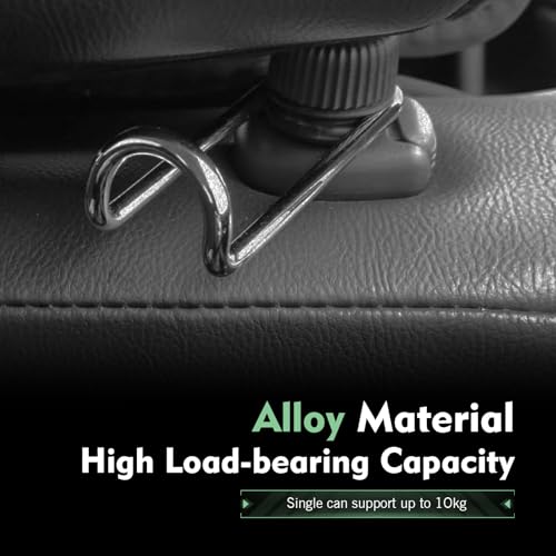 2 PCS Headrest Hooks for Car, 10KG Heavy Duty Rotatable Hidden Hooks, Car Seat Back Organizer Storage Accessories, Universal for Most Cars, SUVs, Trucks (Black)