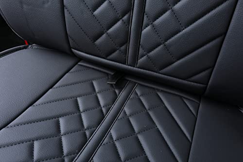 Tomatoman Tacoma Car Rear Seat Covers 2005-2025 2026 Access Double Extended Cab TRD Sport Offroad Limited SR5 V6 Truck with Waterproof Faux Leather Back Cushions(Rear Seat/Black) - color: Rear Seat/Black