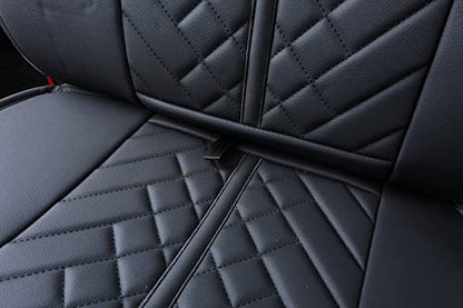 Tomatoman Tacoma Car Rear Seat Covers 2005-2025 2026 Access Double Extended Cab TRD Sport Offroad Limited SR5 V6 Truck with Waterproof Faux Leather Back Cushions(Rear Seat/Black) - color: Rear Seat/Black