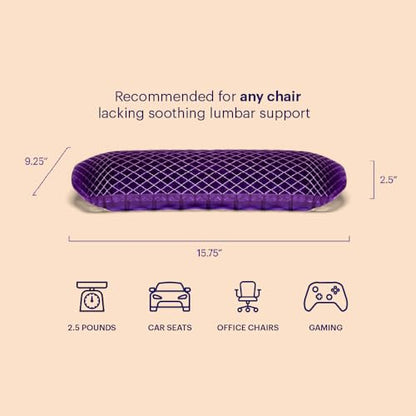 Purple Back Cushion | Pressure Reducing Grid Designed for Ultimate Comfort | Designed for Chairs, Gaming, and Travel | Made in The USA - size: Back