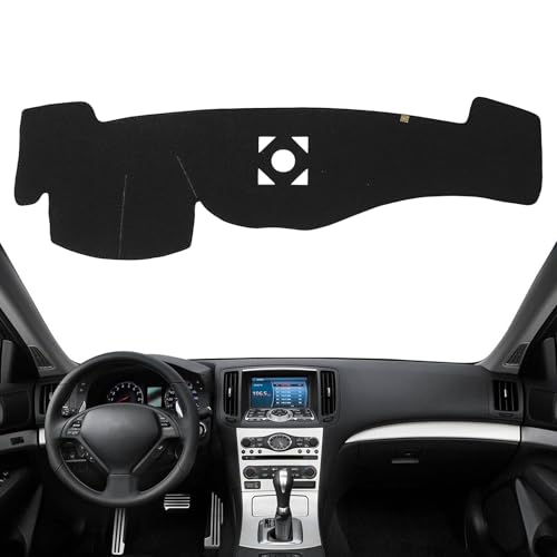 Dashboard Cover Dash Mat Fit for in-finiti 2013-2008 G37 G25 G35 /2015-2014 Q60 (V36 Body Code,W/o HUD),Car Dash Board Mat Anti-Glare Carpet,Non-Slip Pad Sunshield Protector (Black) - color: Black, size: Fit 08-13 G37 - (Black)